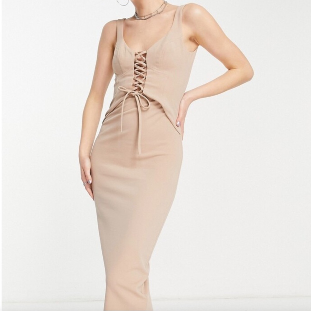 NWT ASOS Nude Corset Dress- Size 10